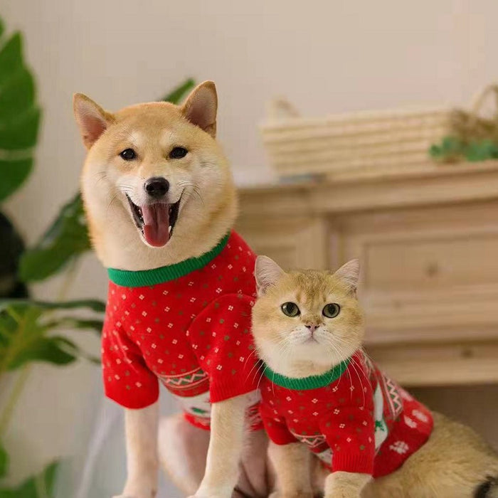 Wholesale Pet Dog Cat Christmas Sweater Elk Knit Jacket JDC-PC-Tengy006