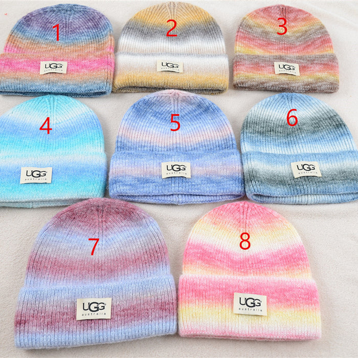 Wholesale Hat Acrylic Tie Dye Gradient Color Pullover Hat MOQ≥2 (F) JDC-FH-KuT010
