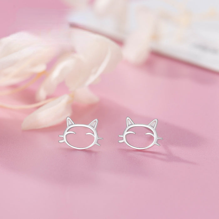 Wholesale Earrings Sterling Silver Cute Cats JDC-ES-STJ002