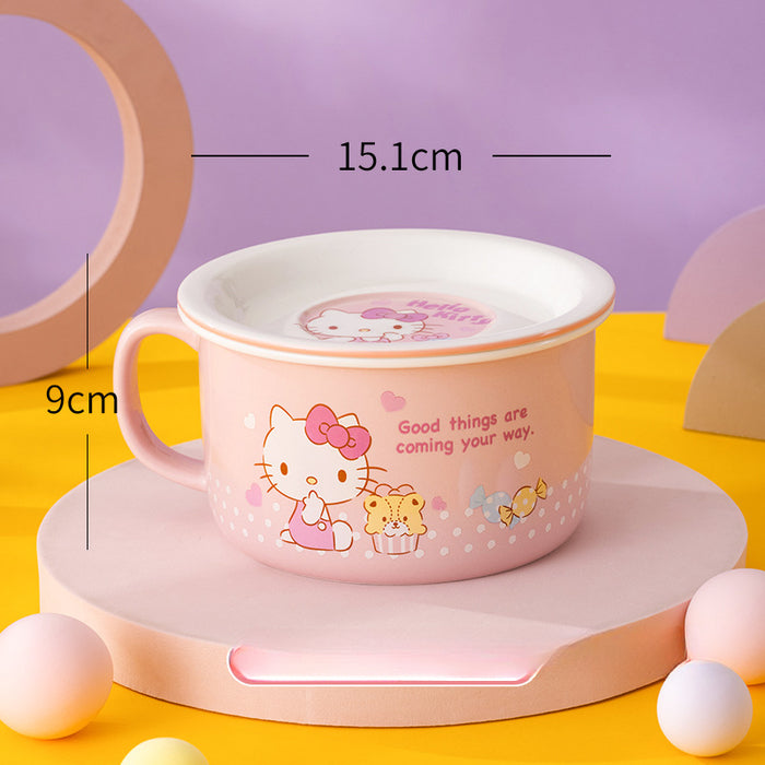Wholesale Cartoon Ceramic Bowl with Lid JDC-KW-XiaoM002