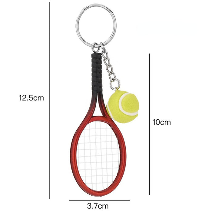 Wholesale Metal Simulation Tennis Racket Keychain JDC-KC-YanG012