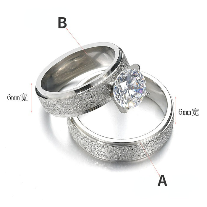 Wholesale Zircon Stainless Steel Couple Wedding Rings JDC-RS-RXSFL015
