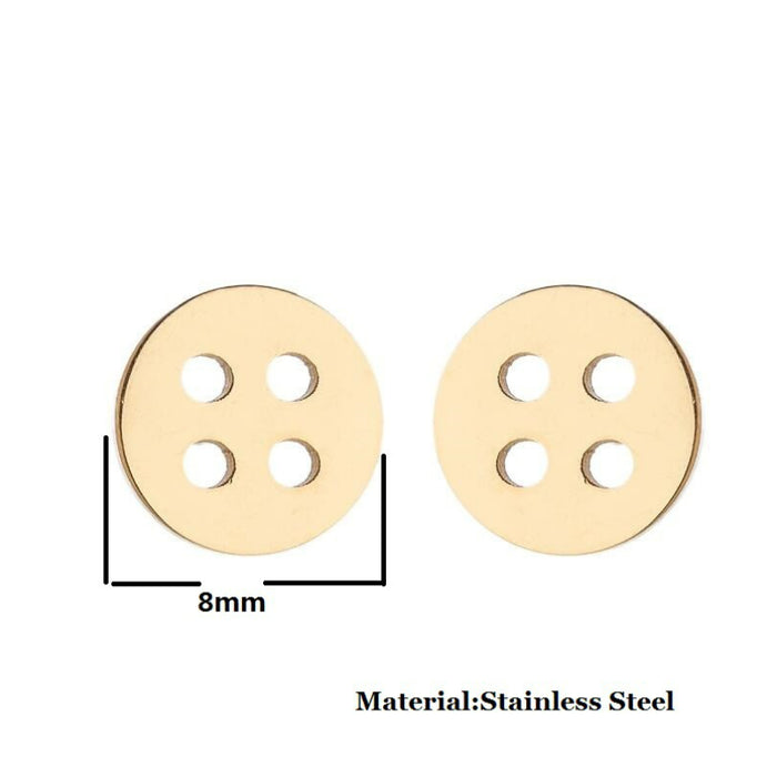 Wholesale Stainless Steel Buttons Earrings JDC-ES-SS033