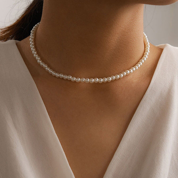 Collar de aleación de perlas al por mayor JDC-Ne-C233