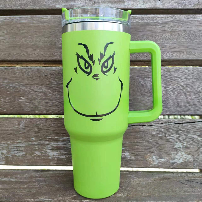 Wholesale Christmas Cartoon Pattern Stainless Steel Tumbler Handle Insulation Cup JDC-CUP-SanS001