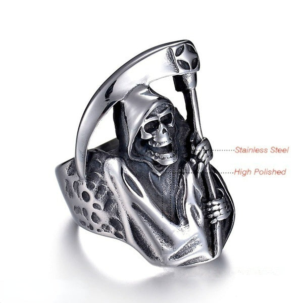 Al por mayor Ring de aleación de scythe skull jdc-rs-kais005