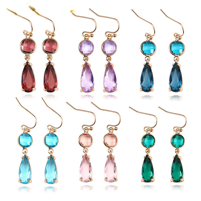 Wholesale Glass Crystal Copper Alloy Earring MOQ≥2 JDC-ES-Zhongn010