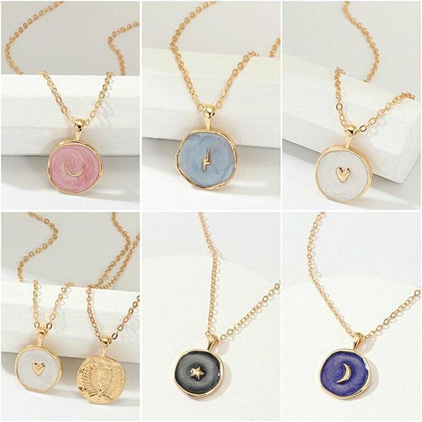 Bulk Jewelry Fashion Drops Stars Moon Alloy Necklace wholesale JDC-NE-e003 Wholesale factory from China YIWU China