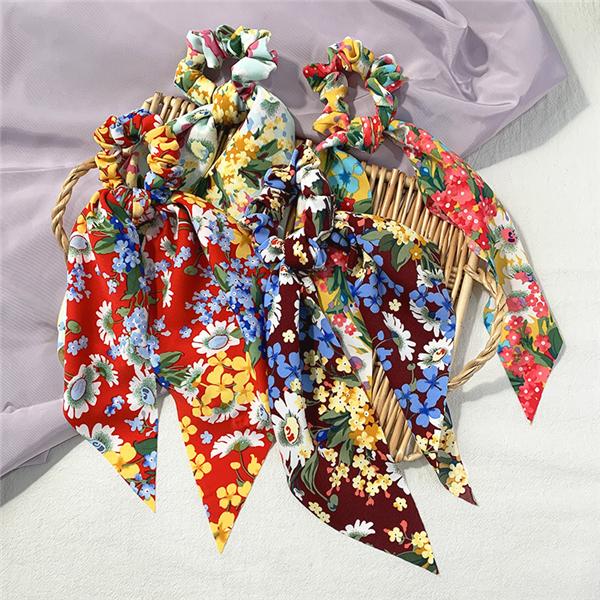 Bulk Jewelry Fashion floral cloth hair rope wholesale JDC-HS-h010 Wholesale factory from China YIWU China