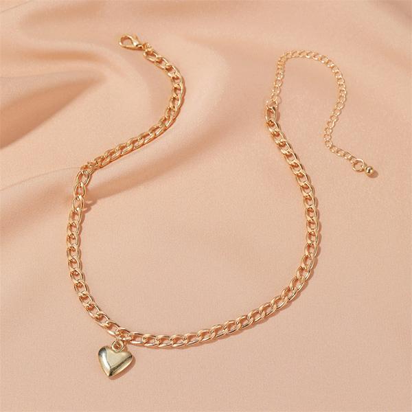 Bulk Jewelry Fashion Punk  Thick Clavicle Chain Simple Love Necklace Trend Peach Heart Necklace wholesale JDC-NE-a051 Wholesale factory from China YIWU China