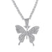 Bulk Jewelry Fashion Rhinestone Butterfly Pendant Necklace Hip Hop Jewelry Choker wholesale JDC-NE-a052 Wholesale factory from China YIWU China