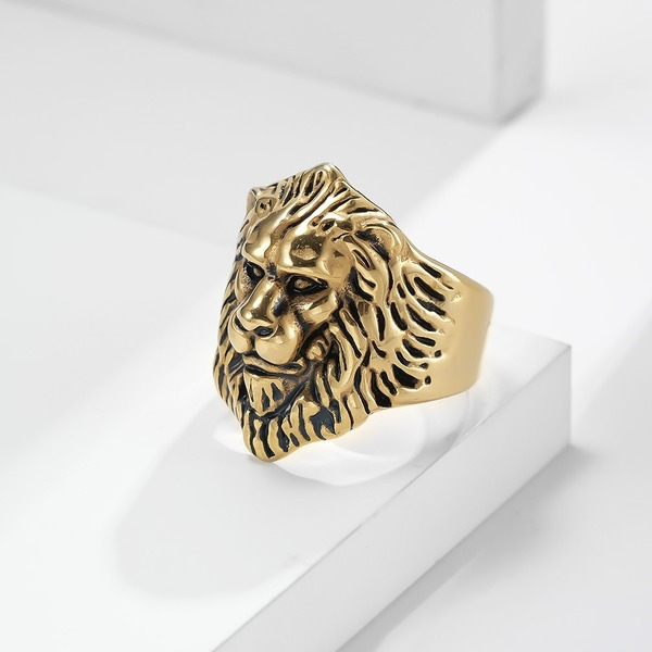 Jewelry WholesaleWholesale titanium lion head ring JDC-RS-QianF020 Rings 千风 %variant_option1% %variant_option2% %variant_option3%  Factory Price JoyasDeChina Joyas De China