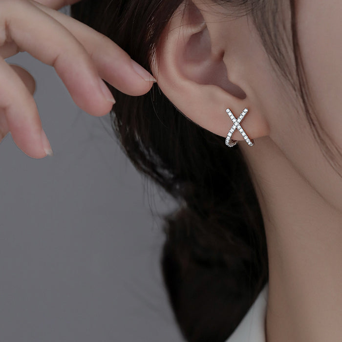 wholesale earrings silver cross MOQ≥2 JDC-ES-congz011
