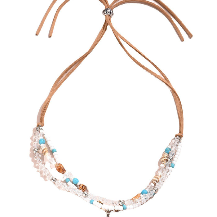 Wholesale versatile Mizhu Sea Star Hailu Posmian Pendants Pendant necklace Multi -layer stack wearing wind JDC-NE-gaotu002