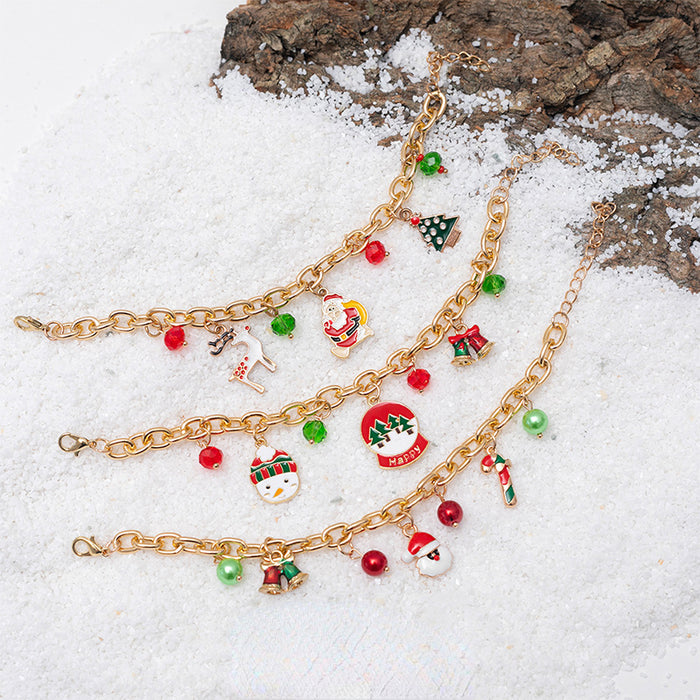 Wholesale Bracelet Metal Christmas Pendant Chain Jewelry JDC-BT-XLH010