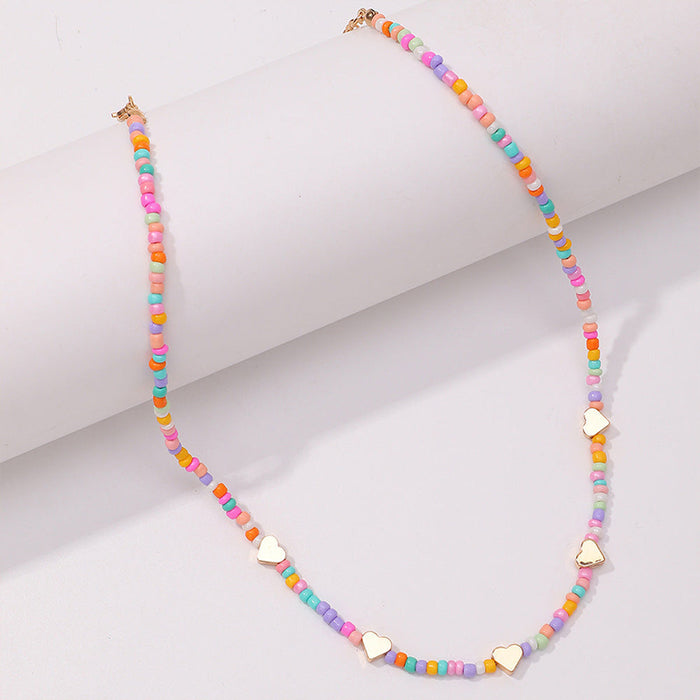 Color al por mayor Beads de arroz me encantan la cadena de cuello de perlas de arroz cortos jdc-ne-yinh004