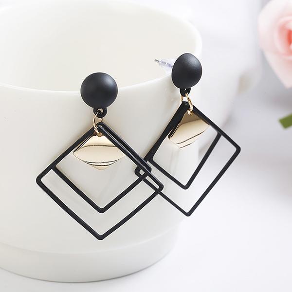 Bulk Jewelry Frosted Double-layer Square Earrings wholesale JDC-ES-b030 Wholesale factory from China YIWU China