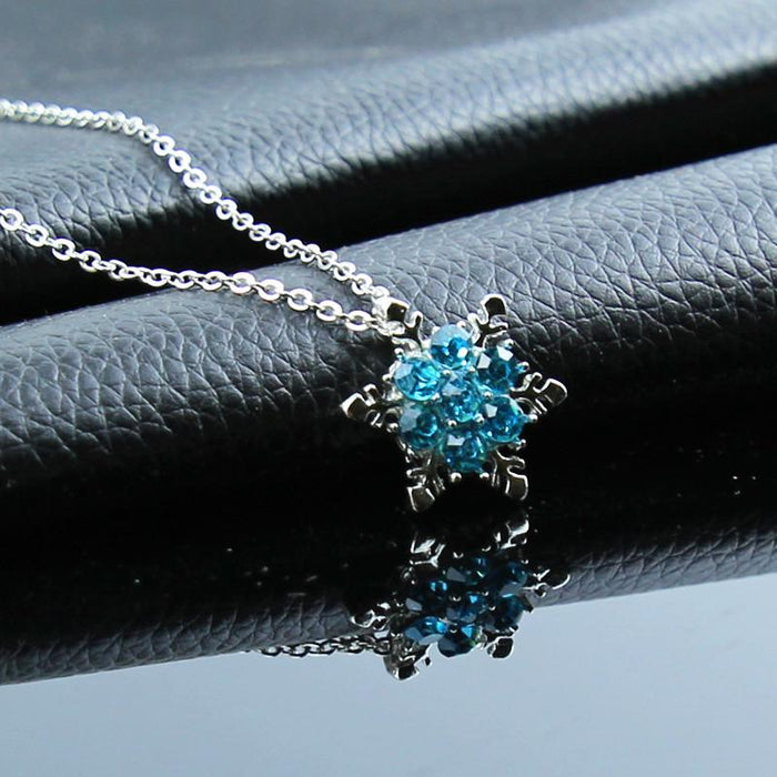 Bulk Jewelry Frozen Gemstone Silver-plated Crystal Snowflake Necklace JDC-NE-b009 Wholesale factory from China YIWU China