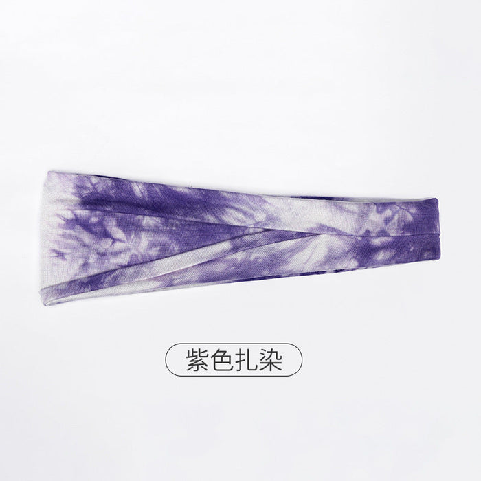holesale fabric sports headband JDC-SH-YJ006 Headband JoyasDeChina Purple tie dyeing Wholesale Jewelry JoyasDeChina Joyas De China