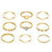 Bulk Jewelry Hollow love ring set 9 piece set wholesale DJC-RS-f069 Wholesale factory from China YIWU China