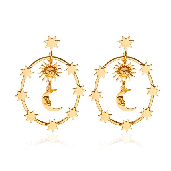 Hollow Xingyue Earrings Wholesale JDC-ES-a018 earrings JoyasDeChina GOLDEN Wholesale Jewelry JoyasDeChina Joyas De China
