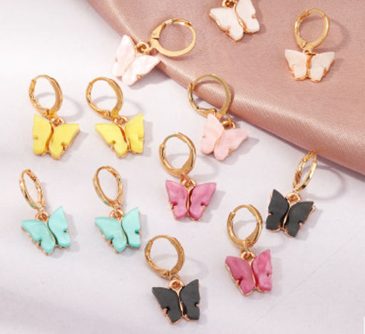 Bulk Jewelry Jewelry Color Acrylic Butterfly Earrings Butterfly Earrings wholesale JDC-ES-e004 Wholesale factory from China YIWU China