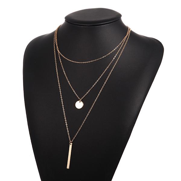 Bulk Jewelry Metal geometric vertical pendant necklace wholesale JDC-NE-b023 Wholesale factory from China YIWU China