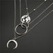 Bulk Jewelry Moon Hollow World Map 3 Layer Necklace Wholesale JDC-NE-c003 Wholesale factory from China YIWU China