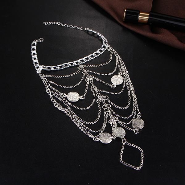 Bulk Jewelry Multi-layer chain tassel coin anklet wholesale DJC-AS-f075 Wholesale factory from China YIWU China