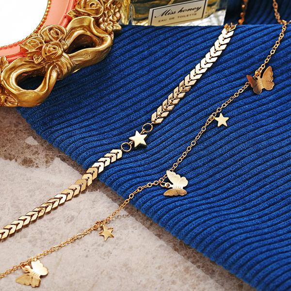 Bulk Jewelry Multilayer butterfly necklace wholesale JDC-NE-f002 Wholesale factory from China YIWU China