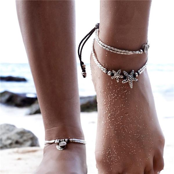 Bulk Jewelry National retro style starfish rune anklet wholesale  JDC-AS-d004 Wholesale factory from China YIWU China