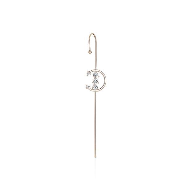 One word diagonal zircon piercing ear needle wholesale JDC-ES-a021 earrings JoyasDeChina platinum Wholesale Jewelry JoyasDeChina Joyas De China