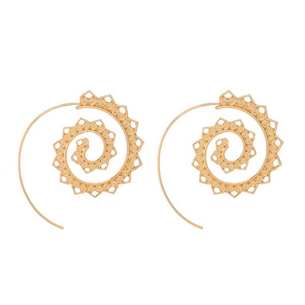 Oval swirl earrings wholesale JDC-ES-c001 earrings JoyasDeChina Gold Wholesale Jewelry JoyasDeChina Joyas De China