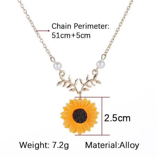 Bulk Jewelry Pearl sunflower necklace wholesale JDC-NE-d004 Wholesale factory from China YIWU China