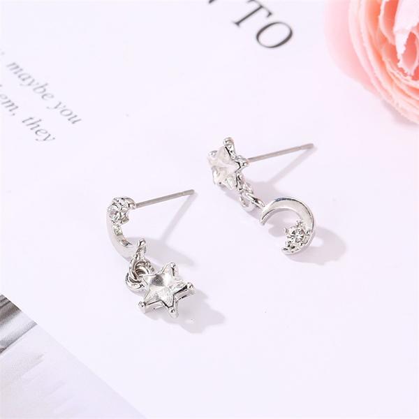 Pentagram moon tassel earrings wholesale JDC-ES-a008 earrings JoyasDeChina platinum Wholesale Jewelry JoyasDeChina Joyas De China