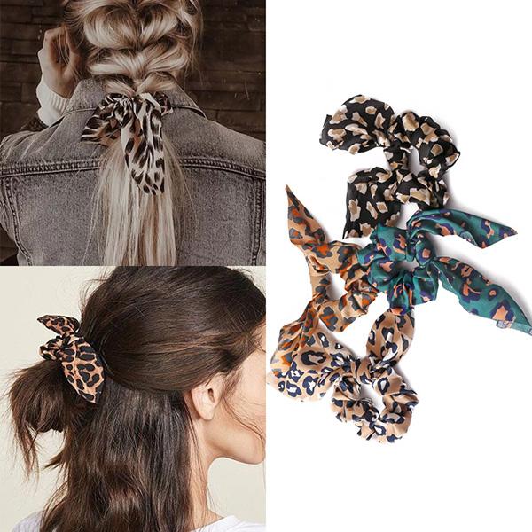 Bulk Jewelry Rabbit ears leopard hair tie wholesale DJC-HS-f054 Wholesale factory from China YIWU China