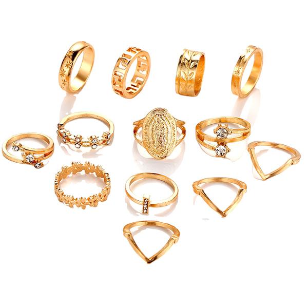 Bulk Jewelry Retro diamond ring set 13 piece set wholesale DJC-RS-f070 Wholesale factory from China YIWU China