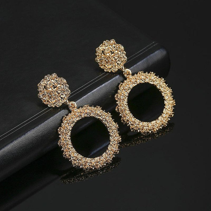 Round alloy painted electroplating earrings JDC-NE-b164 earrings JoyasDeChina Golden Wholesale Jewelry JoyasDeChina Joyas De China