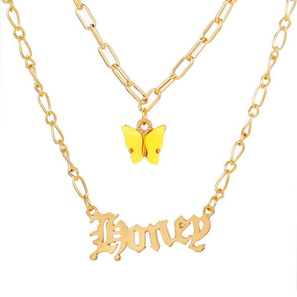 Bulk Jewelry Sale butterfly pendant necklace JDC-NE-f034 Wholesale factory from China YIWU China