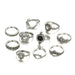 Bulk Jewelry Set of 10 vintage black gemstone cutout rings JDC-RS-c004 Wholesale factory from China YIWU China