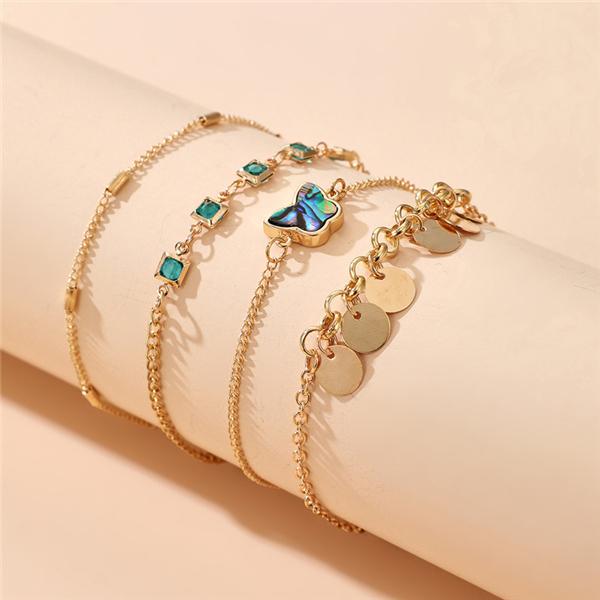 Bulk Jewelry Set of 4 Diamond Butterfly Bracelets wholesale JDC-BT-c003 Wholesale factory from China YIWU China