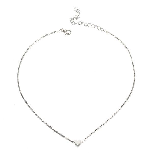 Simple Metal Alloy Heart Necklace wholesale JDC-NE-b011 necklace JoyasDeChina sliver Wholesale Jewelry JoyasDeChina Joyas De China