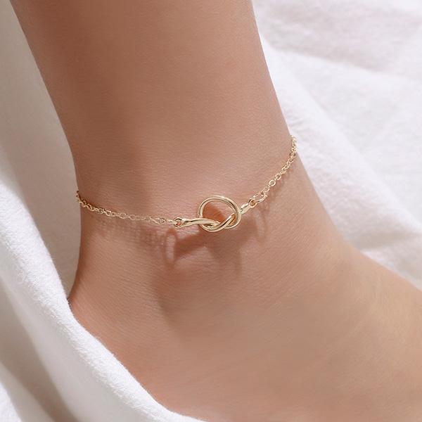 Bulk Jewelry Simple metal knotted anklet wholesale DJC-AS-d004 Wholesale factory from China YIWU China