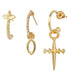 Three-piece cross earrings wholesale JDC-ES-f16 earrings JoyasDeChina gold Wholesale Jewelry JoyasDeChina Joyas De China