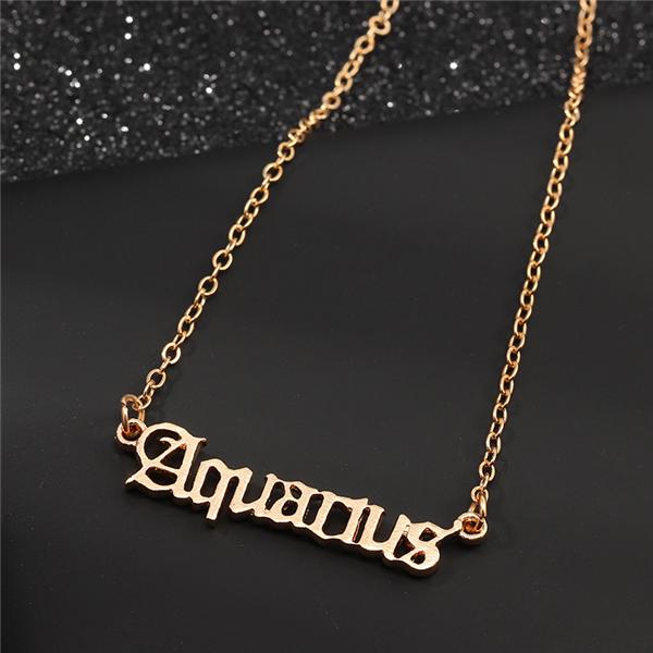 Bulk Jewelry Wholesale Twelve Constellation Necklace Vintage English Letter Necklace Wholesale JDC-RS-e001 Wholesale factory from China YIWU China