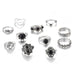 Bulk Jewelry Vintage  flower ring 11-piece sliver gemstone wholesale JDC-RS-c050 Wholesale factory from China YIWU China