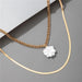 Bulk Jewelry White flower multilayer alloy necklace wholesale JDC-NE-c009 Wholesale factory from China YIWU China
