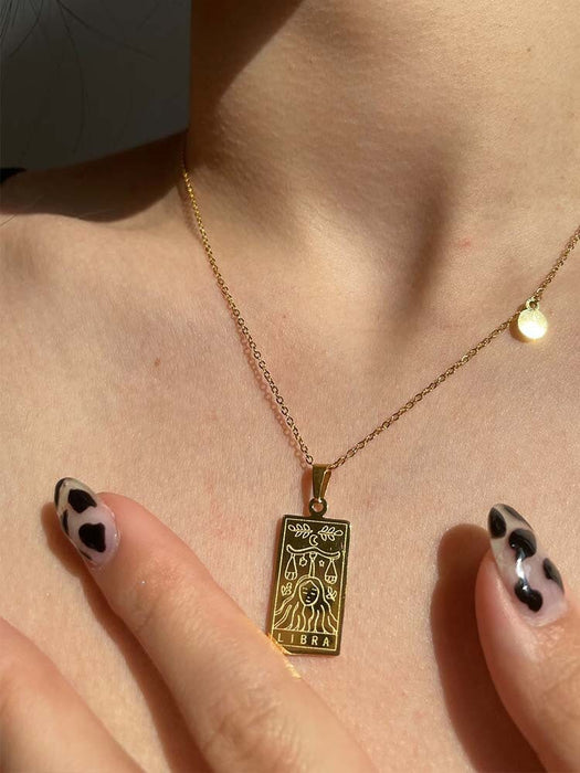 Wholesale 12 constellation 18K clavicle Necklace JDC-NE-TD003 Nceklaces 一自一然 Wholesale Jewelry JoyasDeChina Joyas De China
