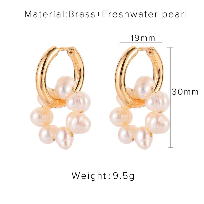 Wholesale 14K Gold Plated Pearl Earrings JDC-ES-JD340 Earrings 杰鼎 11 Wholesale Jewelry JoyasDeChina Joyas De China