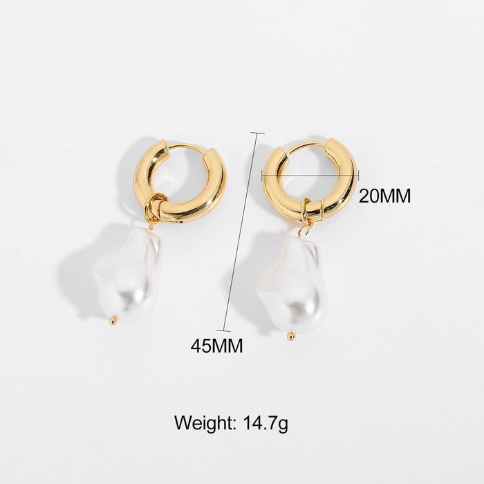 Wholesale 14K Gold Plated Pearl Earrings JDC-ES-JD340 Earrings 杰鼎 2 Wholesale Jewelry JoyasDeChina Joyas De China